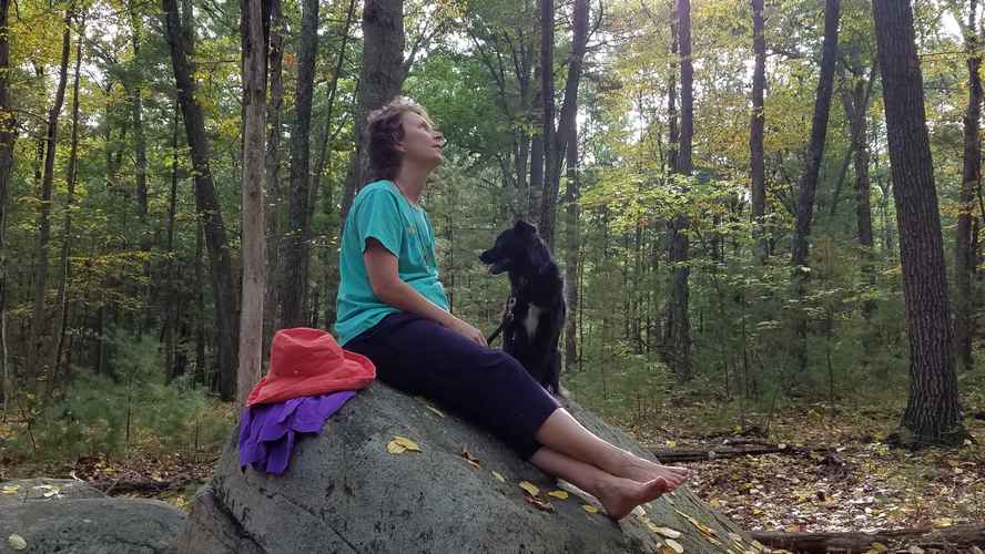 Nadine Mazzola, Award-winning author and certified forest therapy guide and her dog Juliet - 20160921_155452.jpg