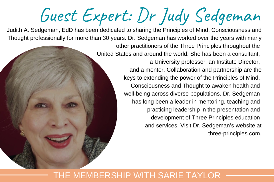 Sarie The Membership Guest Experts Dr Judith Sedgeman