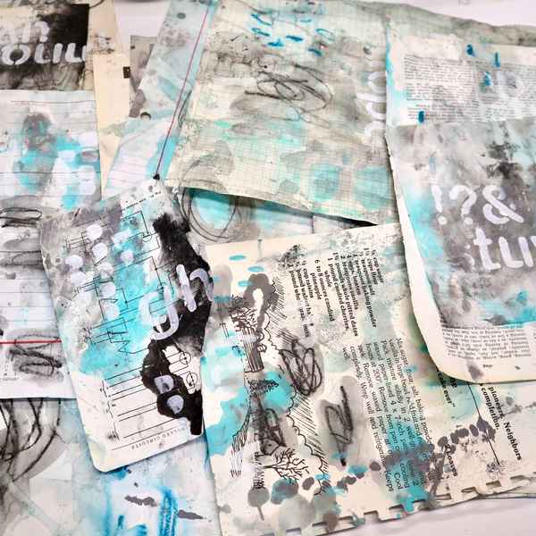 Blue-Gray Messy Papers Freebies