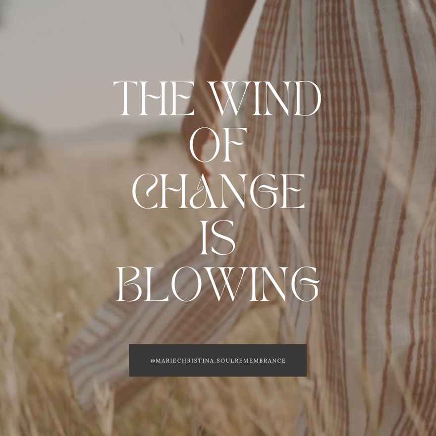 The wind of change is blowing
