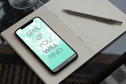 seek & you will find your creative dharma affirmations iphone notebook silver pen copy