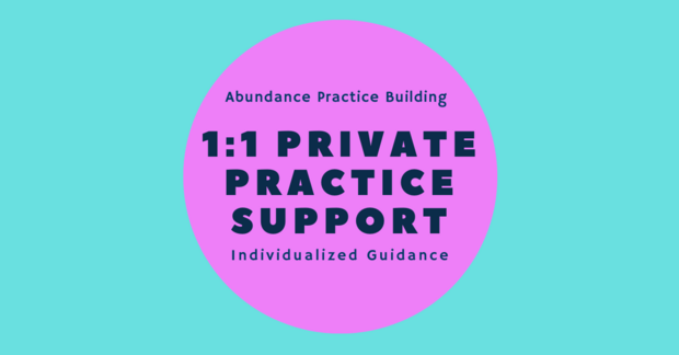 one-on-one individual coaching Abundance Practice Building  private practice support