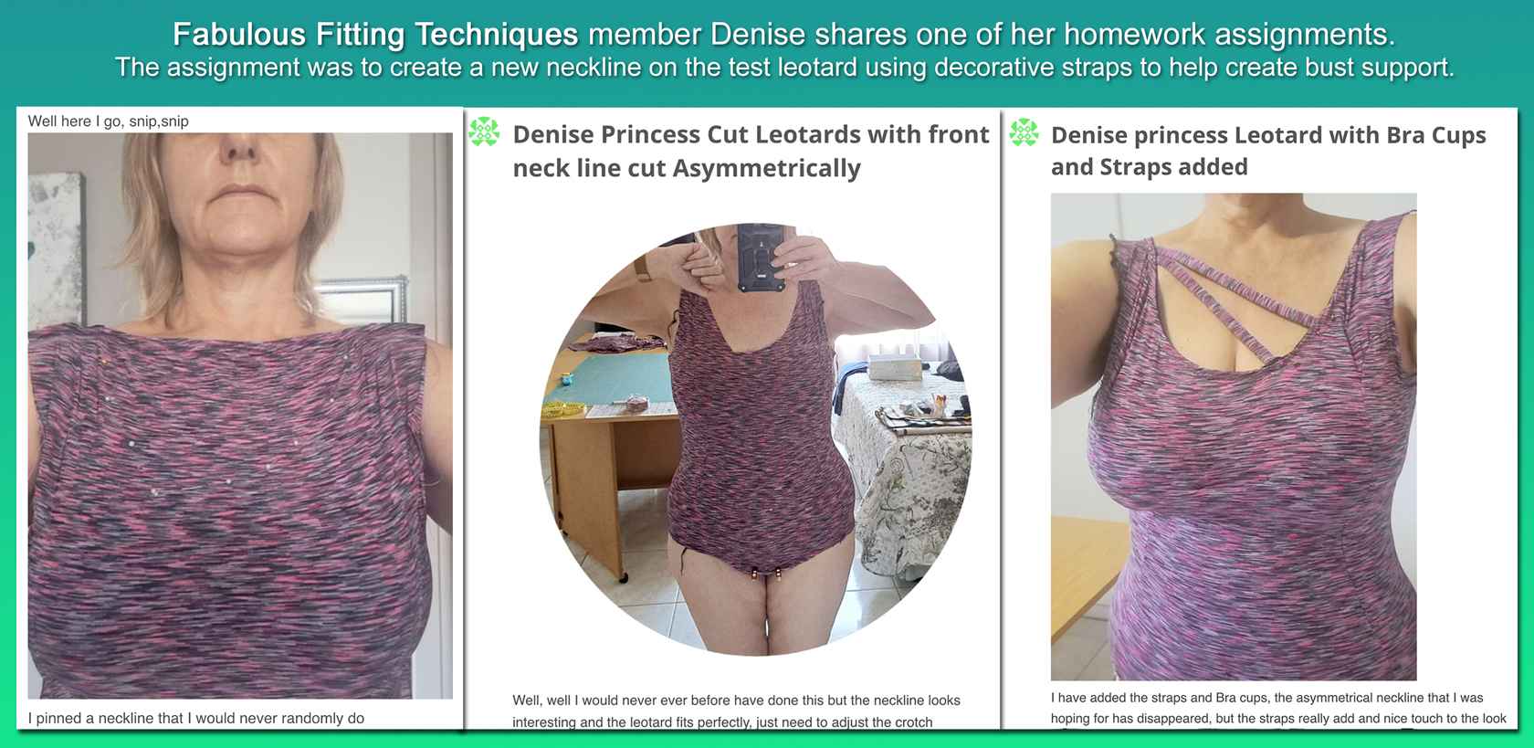 fitting course, Denise leotard with straps-