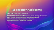 15 Teacher Assistants