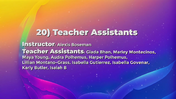 20B Teacher Assistants