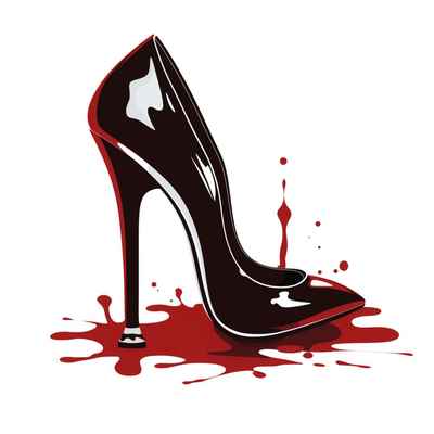 high heels blood