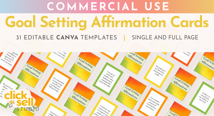 click sell listing images goal setting affirmation cards- simplero