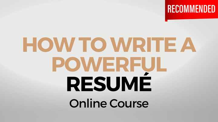 NEW HOW TO WRITE A RESUME ONLINE COURSE