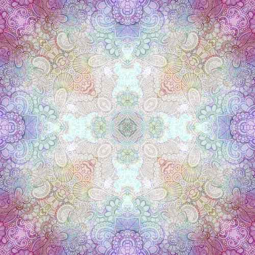 alchemy art kaleidoscope pattern cosmic beauty purple blue mandala fractal drawn