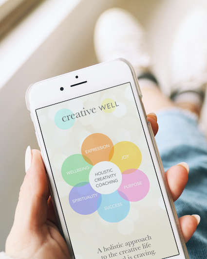 creative well holistic creativty coaching infographic iphone woman hand crop