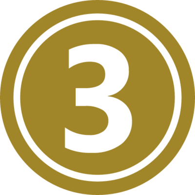 Number 3.Gold Circle