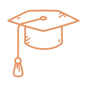 graduate cap  icon -orange