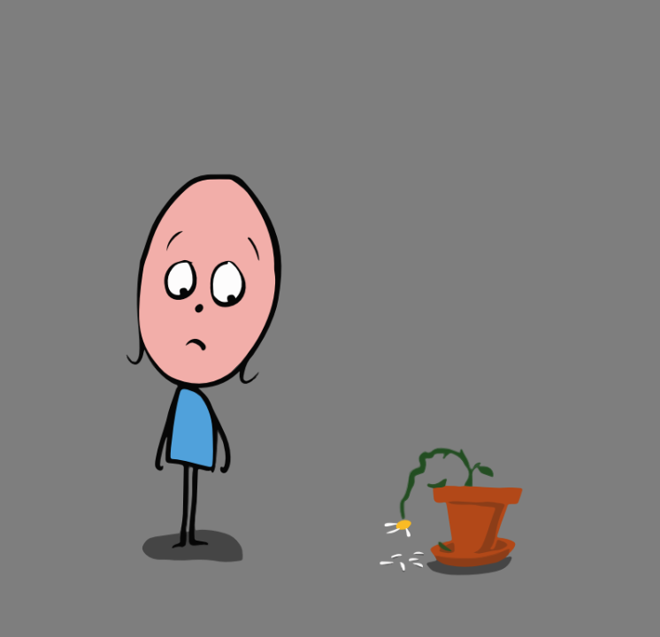 trist blomst får ikke vand