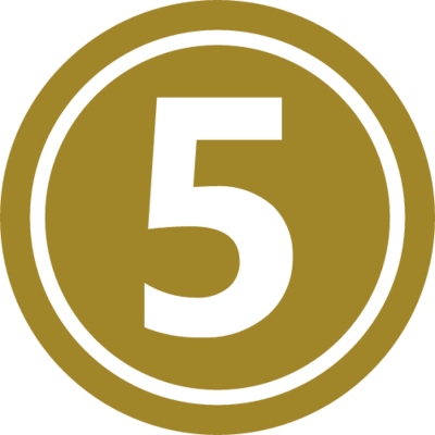 Number 5.Gold Circle