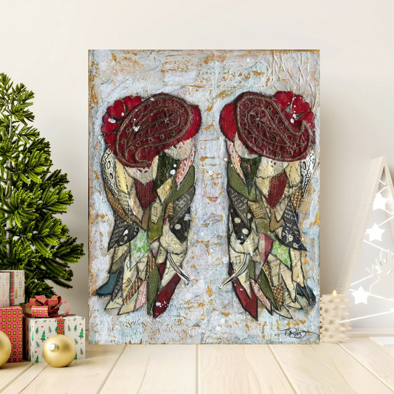 Christmas wings with tree