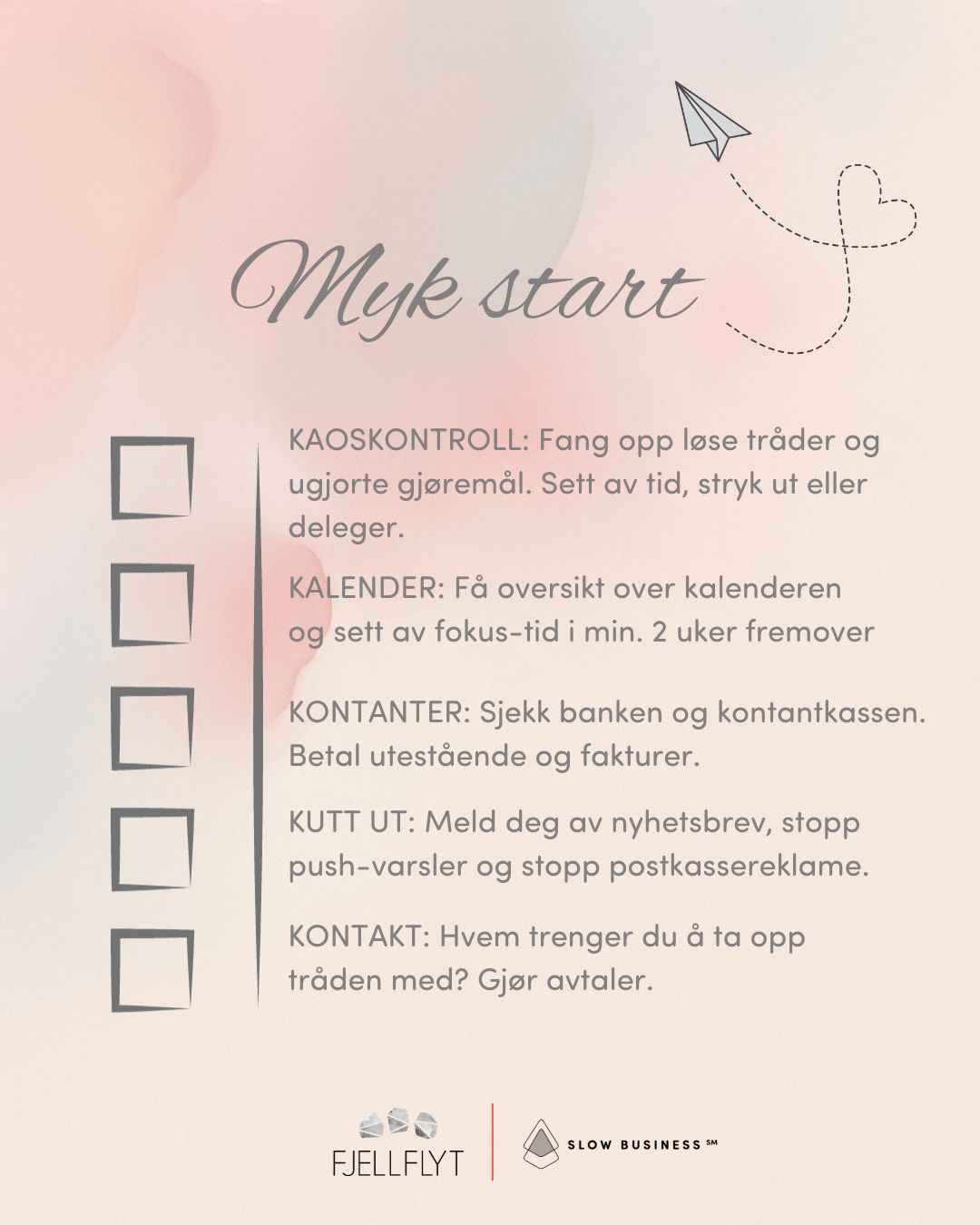 Sjekkliste myk start