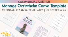 listing Manage overwhelm planner Canva template simplero