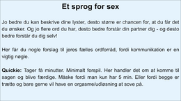 Sexlyst - sprog for sex