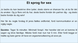 Sexlyst - sprog for sex